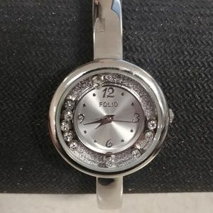 Folio Women's Floating Crystal Bangle Watch